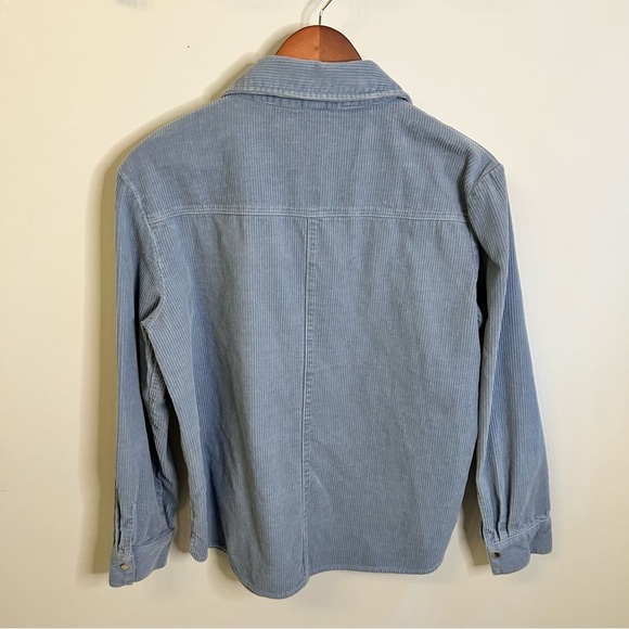 H&M - Divided | Corduroy Button Down Shacket | Baby Blue | Size Small - Picture 4 of 7